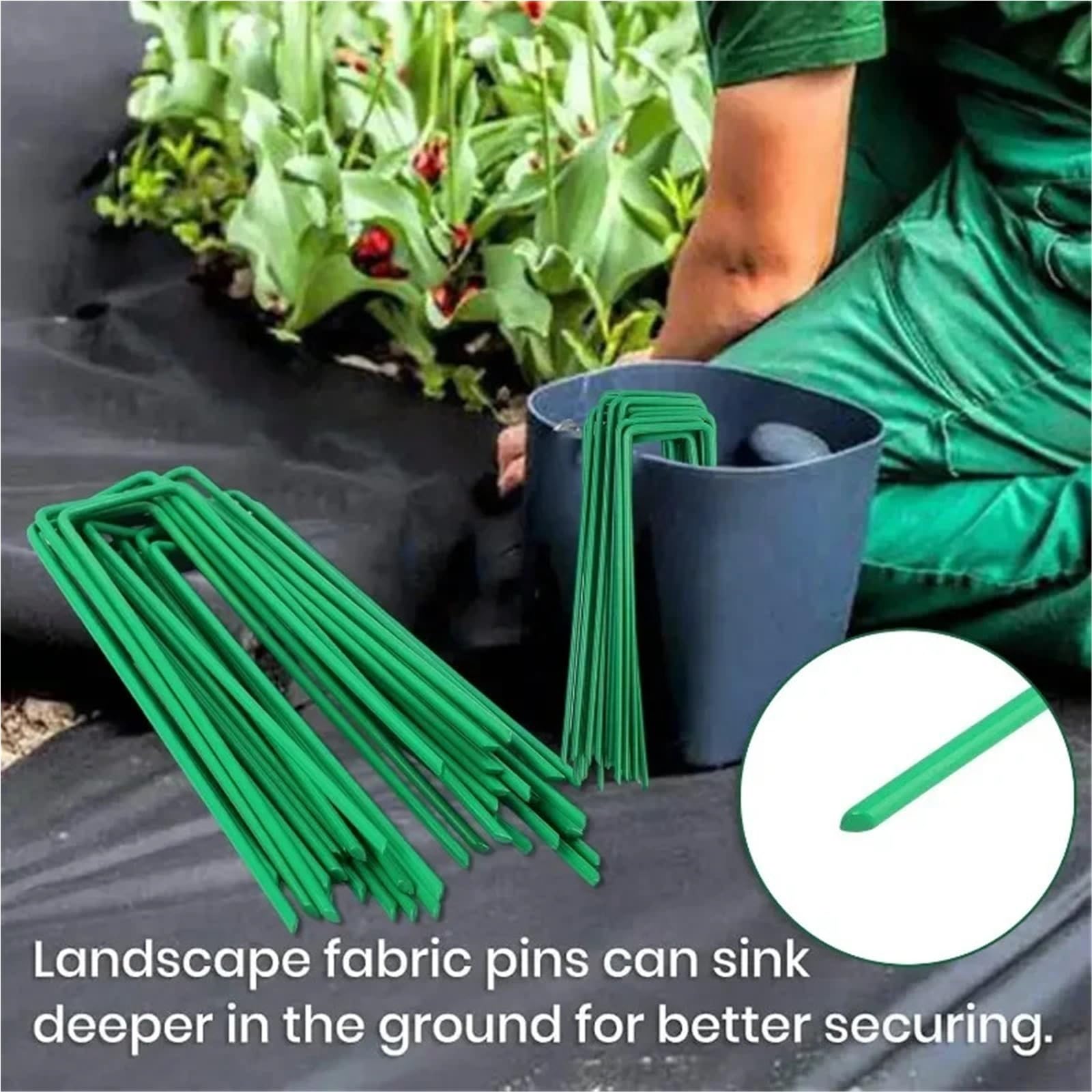 Picchetti Da Giardino 100/10 pezzi graffette da giardino tipo U tubi for recinzione pesanti paletti for zolle erbose zincato paesaggio picco con prati chiodi a terra(Black-15X4X0.3CM,50PCS)