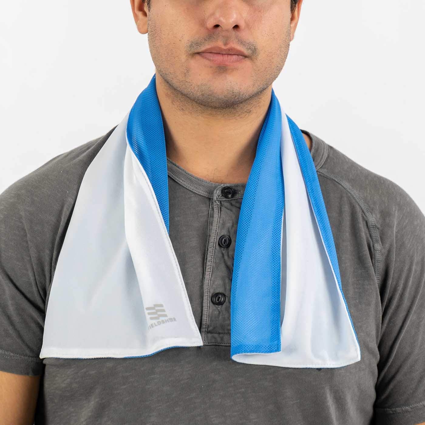 Fieldsheer Cooling Towel with Evaporative Cool Technology, Cools Instantly When Wet, UPF50+ Protection, Cool Towel for Sports, 31” x 7.8” - Light Blue