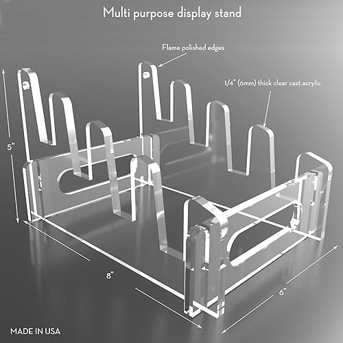 Miniatura 4 de 1 soporte para platos de acrílico transparente, elegante soporte de exhibición de vajilla y soporte con pantalla acrílica - Capacidad para 4 platos