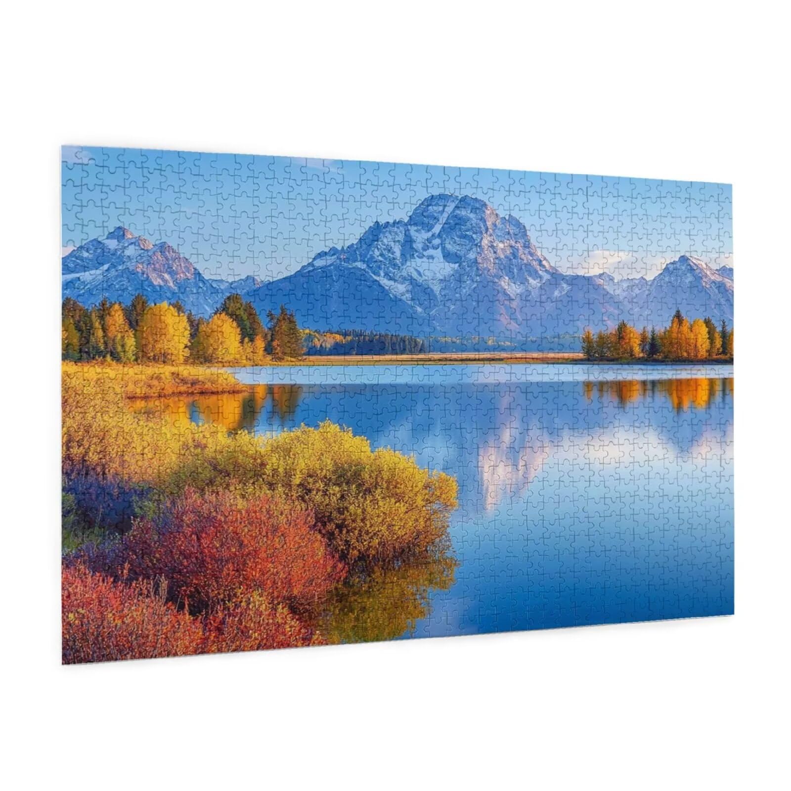 Puzzle krajobrazu, 3000 elementów, górskie puzzle dla dorosłych, z pudełkiem na prezent, duże drewniane puzzle dla dorosłych, gra zręcznościowa dla całej rodziny, prezenty dla kobiet, 81 x 122 cm