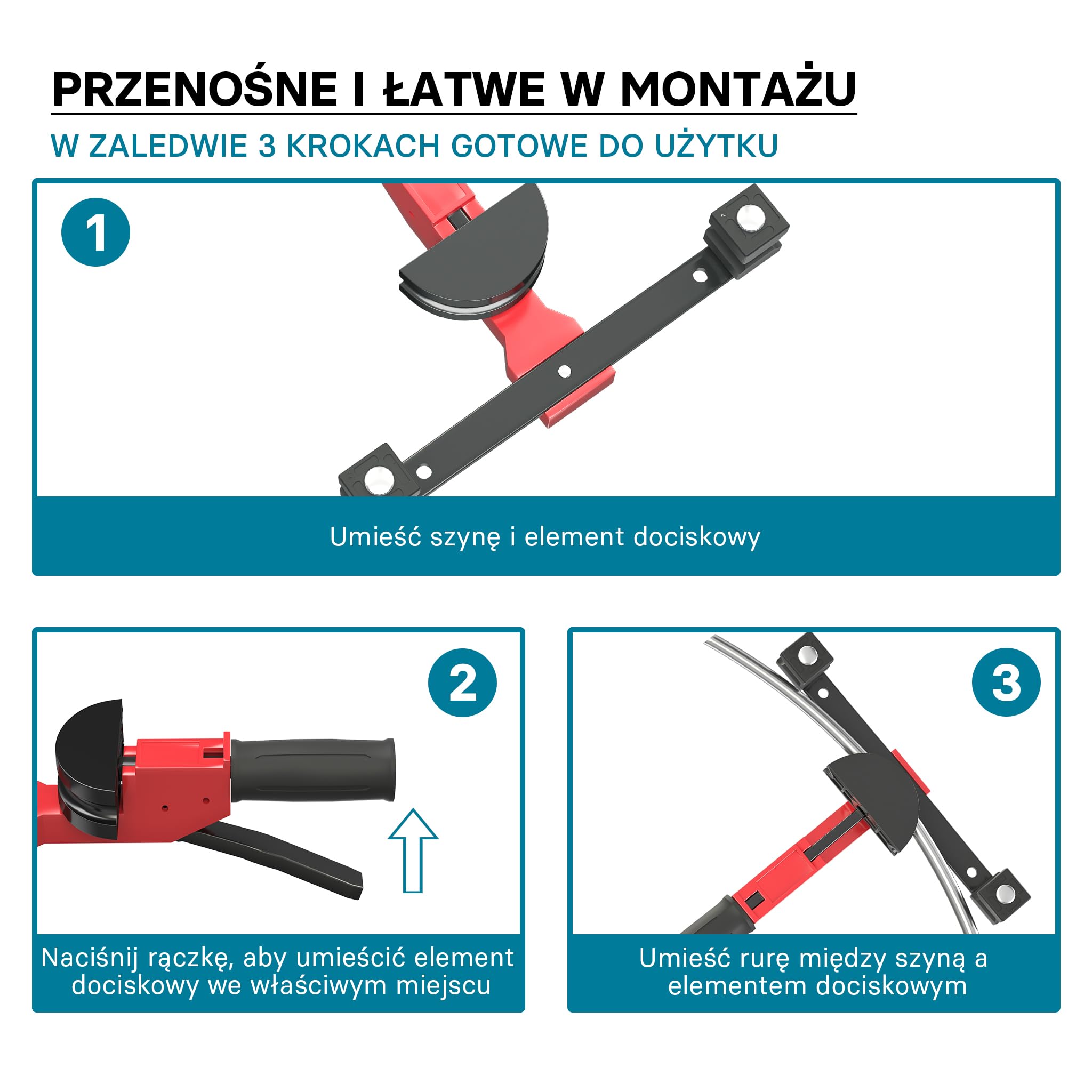 Wiltec Giętarka do rur ręczna, do średnic 14-32 mm i do kąta maks. 90°, nadaje się do rur aluminiowych, miedzianych i plastikowych