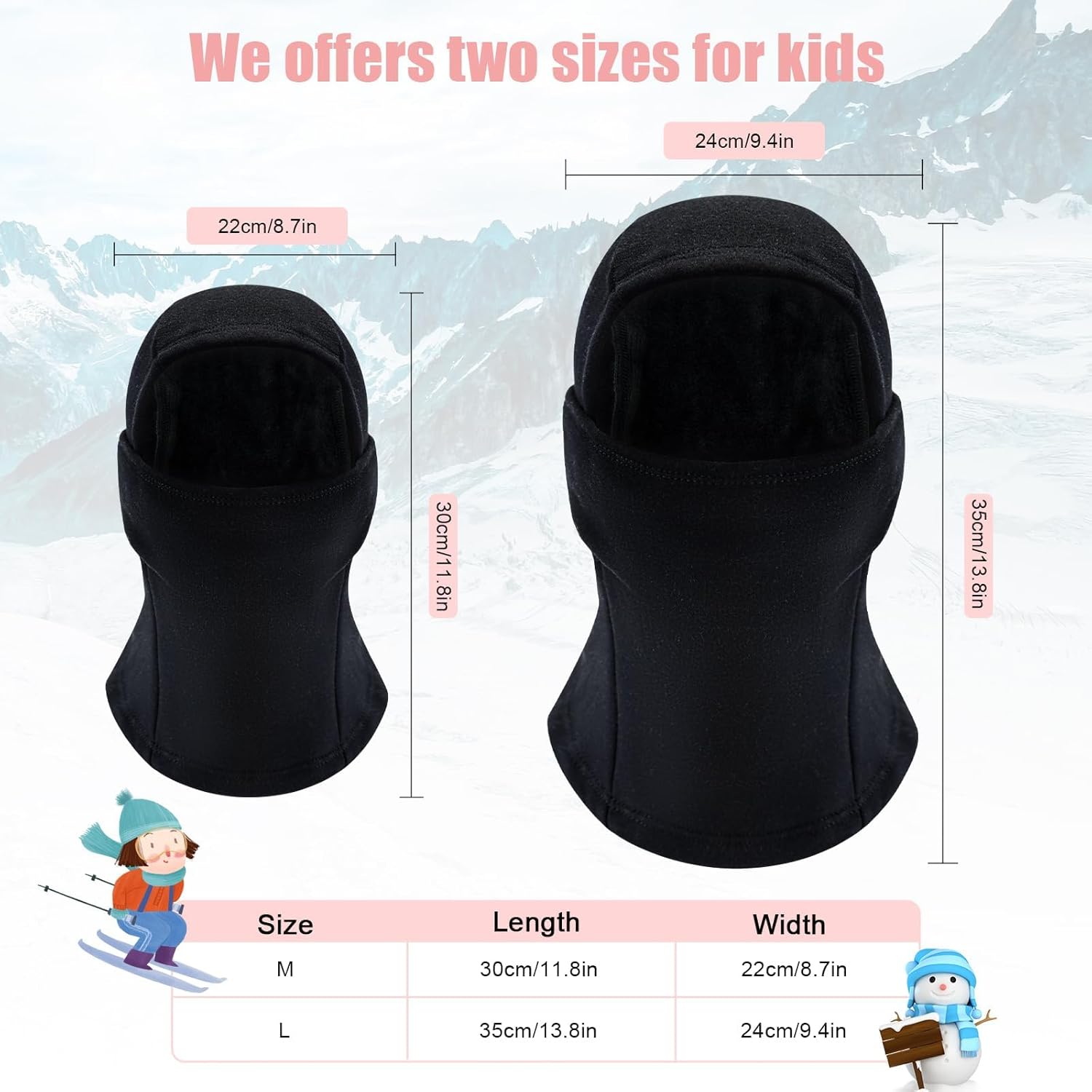 BAVST Toddler Boys Winter Balaclava Hat Windproof Kids Warm Ski Full Face Cover Baby Girls Cold Weather Snow Hat - Image 5