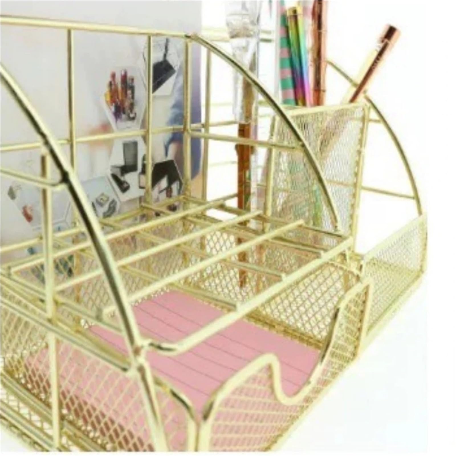 2-teilige Metall-Dateileiste, Desktop-Organizer, multifunktionales Lagerregal, Bürobedarf, Schreibwarenhalter Für Büro,Schule