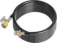 Vista 9 de ATKKE Manguera de extensión de antorcha de propano de 4 pies con válvula de cierre para poste de árbol de propano de distribución de árboles