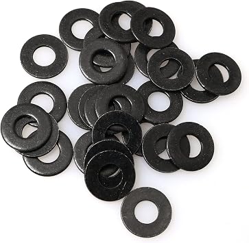 40Pcs M5 Flat Washer Adjustment Hardware Fitting Accessories Metal Gasket for Bolts and Screws, 304 Stainless Steel Black Zinc