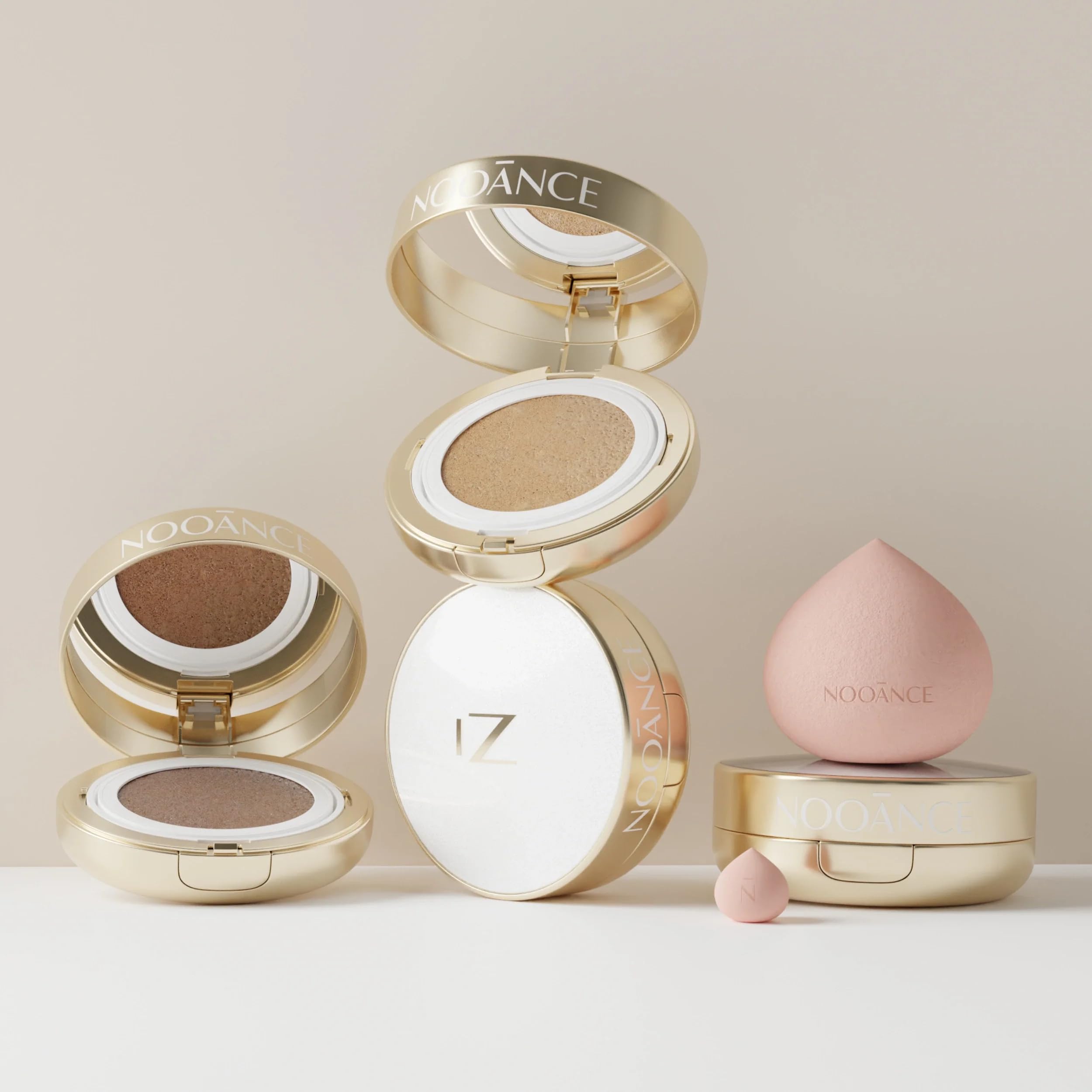NOOANCE - Duo Éponges Teint - La Guimauve - 2 tailles pour une couvrance modulable et un fini naturel