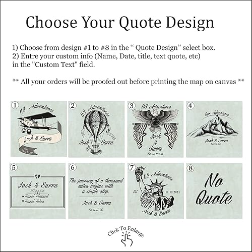 Miniatura 5 de Mapa clásico de EE. UU. – Lienzo personalizado con mapa de Estados Unidos – Mapa de viaje detallado con alfileres – Impresión de mapa grande de