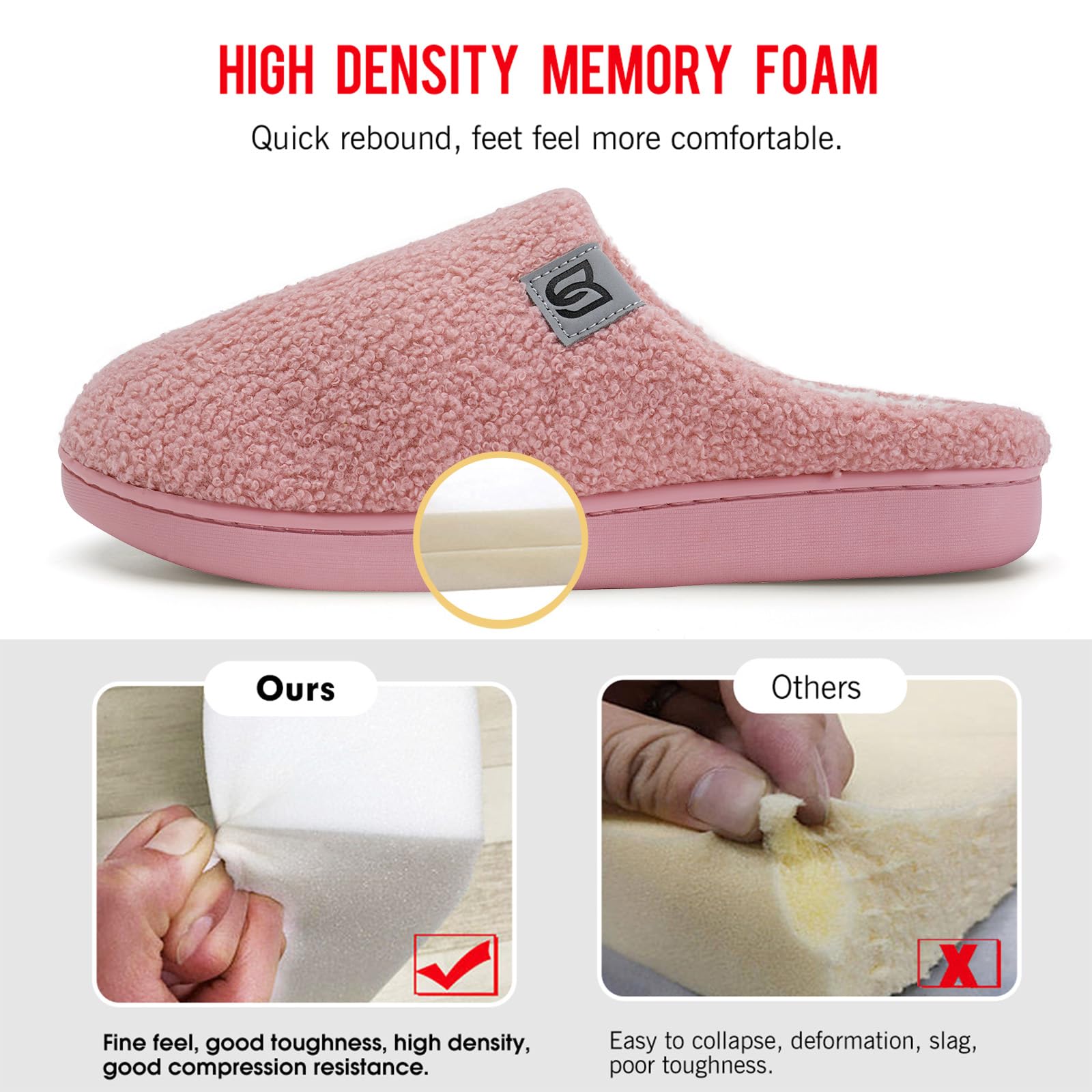 WateLves Pantofole Uomo Unisex Donna Antiscivolo Scarpe Inverno Peluche Morbido Ciabatte in Memory Foam