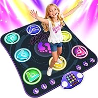 TooLion Dance Mat for Kids 3-12: Light-Up 8-Button Wireless Bluetooth Pad, 4 Modes, Non-Slip, Safe PVC - Birthday Xmas Gifts