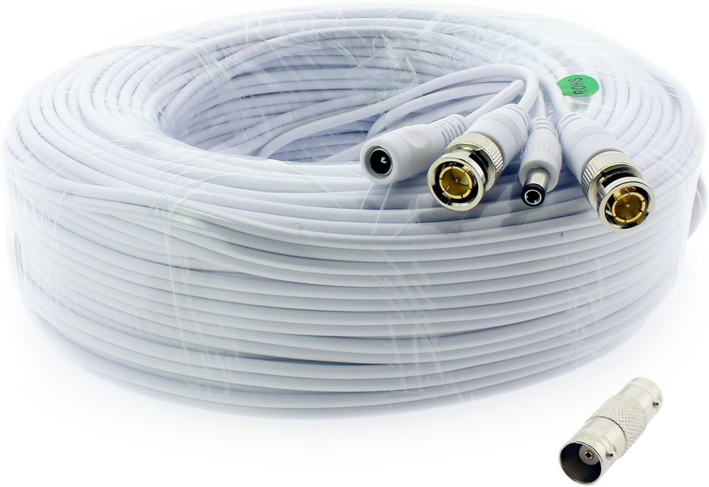 Crystal Vision Premium 1080P HD BNC CCTV Surveillance Security Camera Combo Cable Premade Siamese W/Coupler for Samsung, Lorex, Swann, Q-See, Defender, Amcrest, Zosi, Kguard, etc, 150'