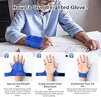 Vista 6 de Guantes con peso para temblores de manos y Parkinson, estabilidad y movilidad mejoradas de la mano/muñeca, muñeca ajustable, herramienta