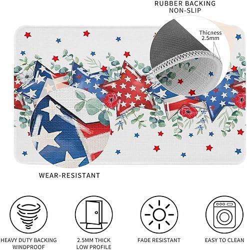 Vista 339 de Tapete de Feliz Navidad, tapete antideslizante para puerta delantera, baño, cocina, dormitorio, patio, entrada, 16 x 24 pulgadas, rojo, negro y verde