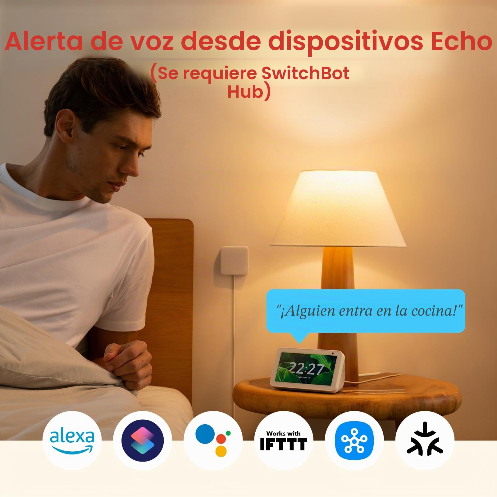 SwitchBot Sensor de Movimiento Inteligente, Sistema de Seguridad inalámbrico para el hogar, Alerta de Detector de Movimiento con Sensor infrarrojo pasivo, añade SwitchBot Hub Compatible con Alexa