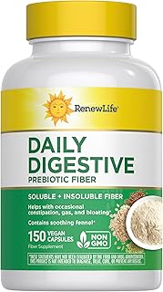 Adult Daily Digestive Prebiotic Fiber, 150 Vegetarian Capsules (Package May Vary)