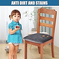 Vista 3 de Smiry - Originales fundas para asiento de silla de comedor, de terciopelo, con lazos, desmontables, lavables, elásticas, protectoras