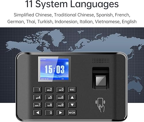 Miniatura 3 de Bisofice Máquina de asistencia de contraseña biométrica inteligente de huellas dactilares Reloj de tiempo Grabadora de comprobación de empleados