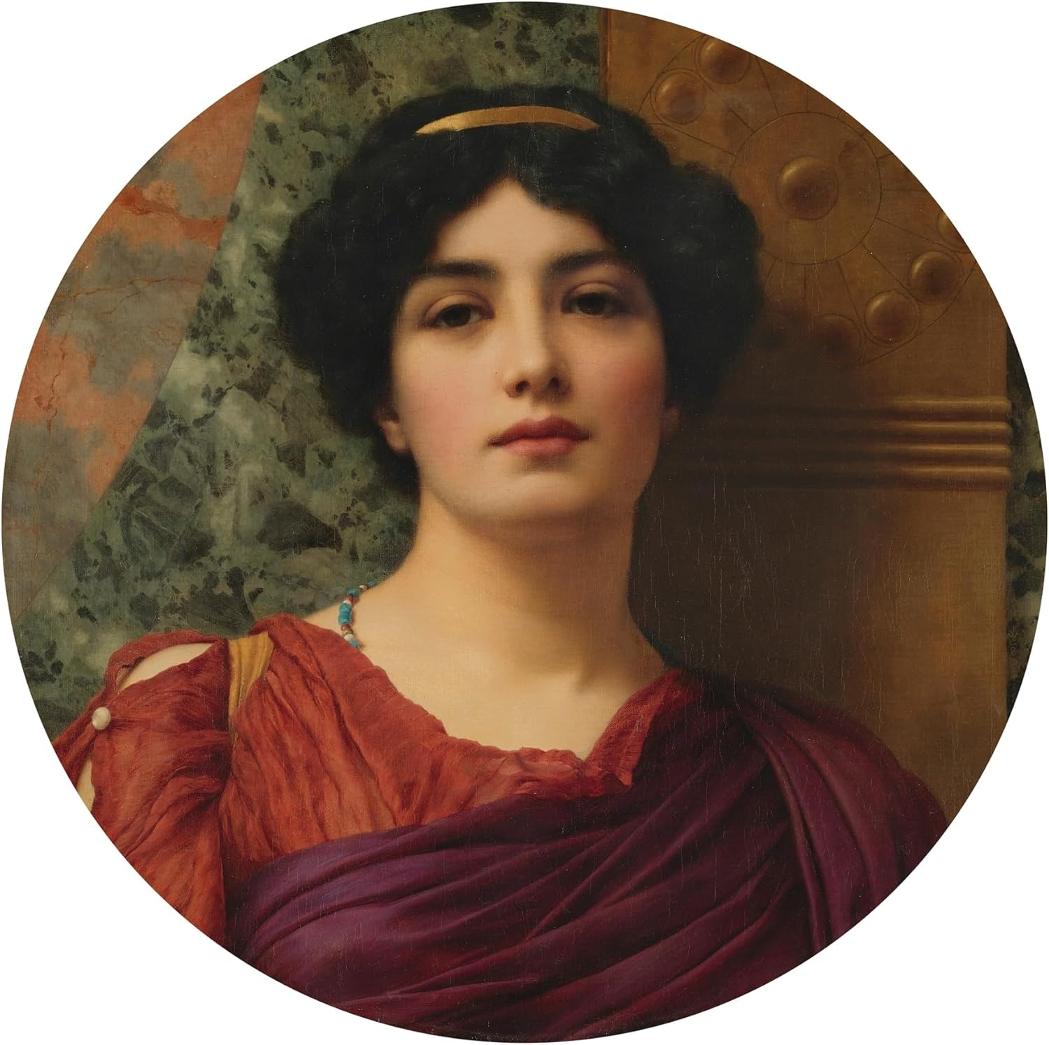 ArtDirect Contemplation (1903) Unframed Art Print Giclee Poster by John William Godward - Ready for Framing with Customization Sizes 8x8, 11x11, 16x16, 24x24, 36x36 and 48x48 inches