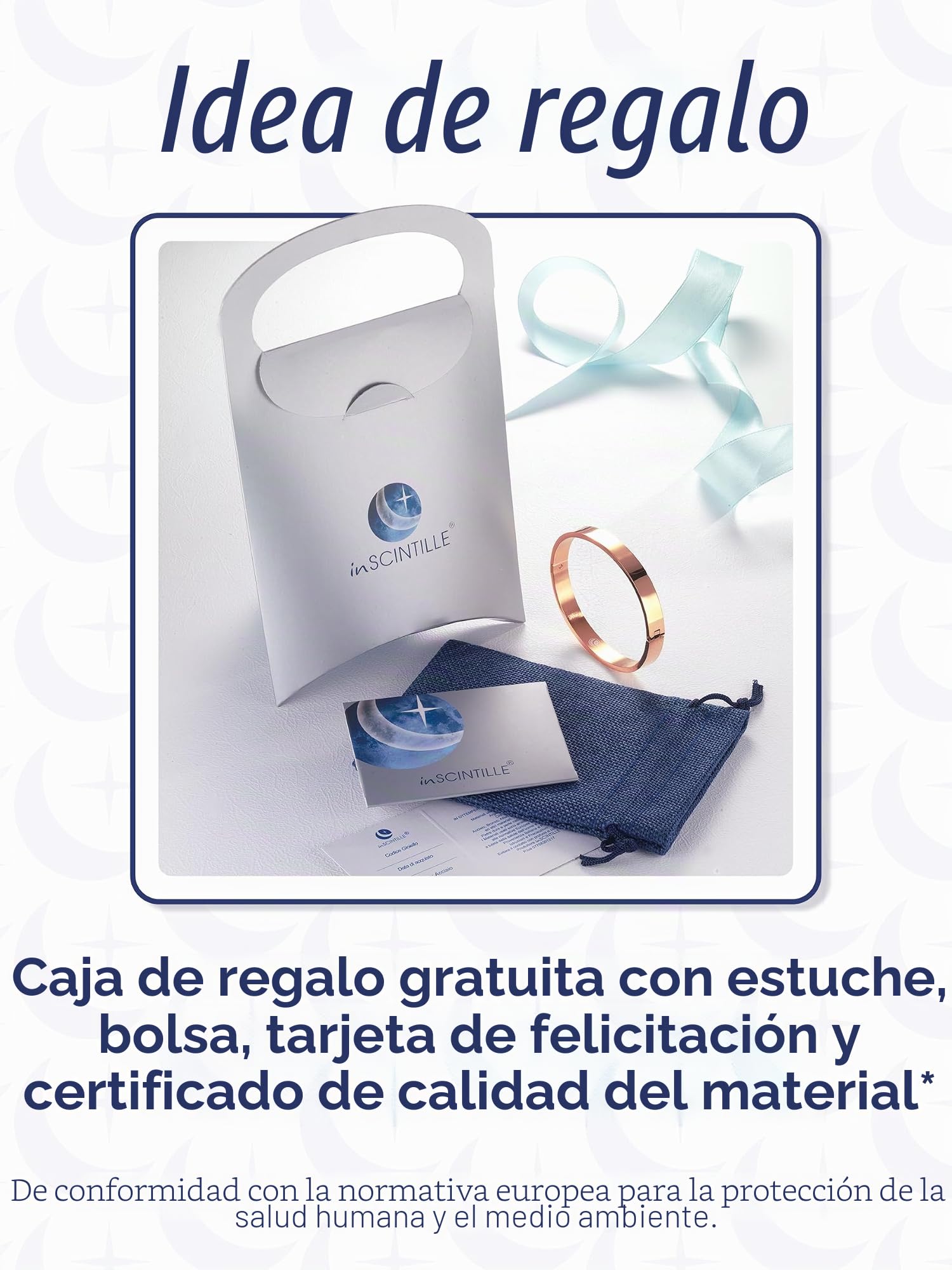 inSCINTILLE Bangle Pulsera Rígida de Acero Inoxidable para Mujer con Caja de Regalo Incluida