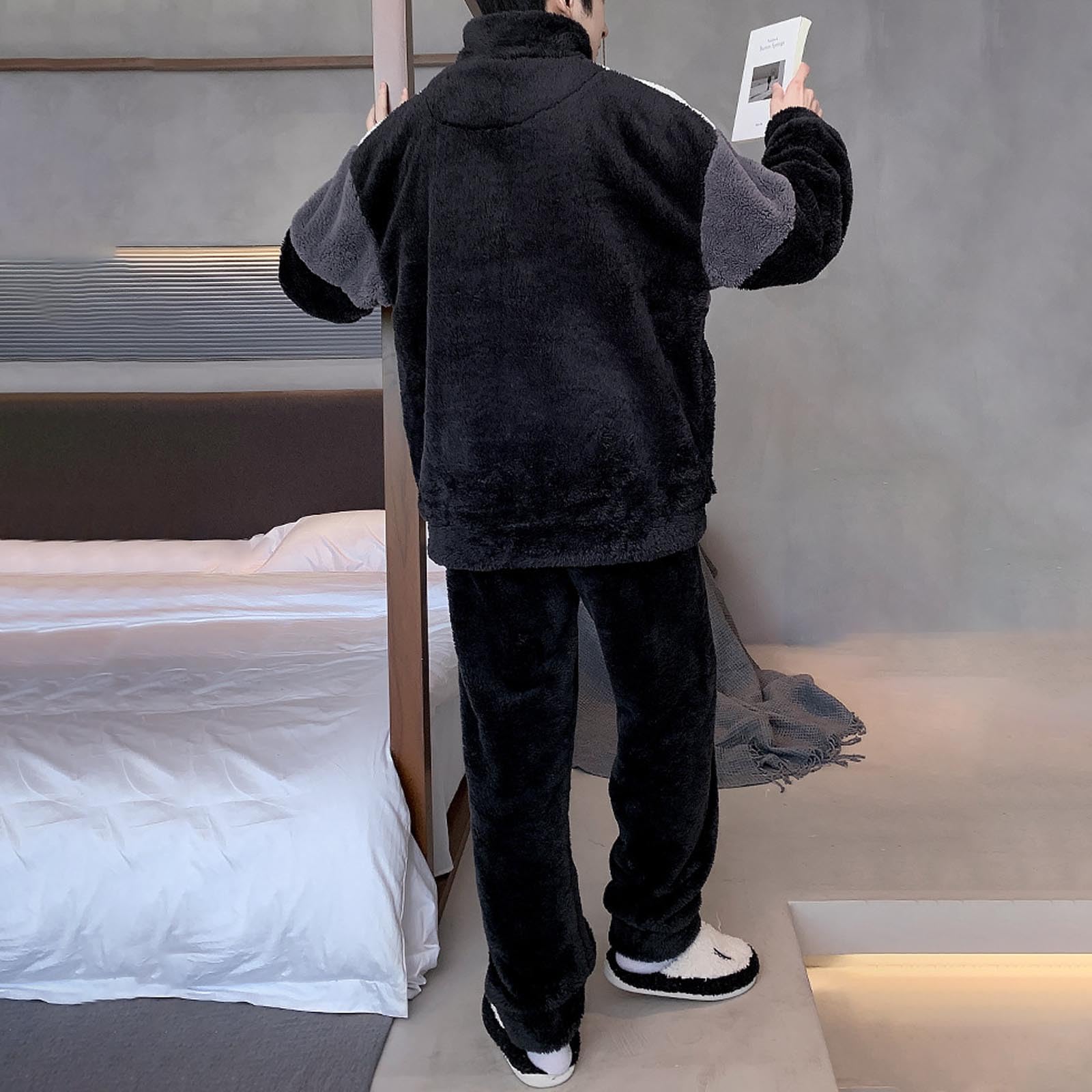 Pigiama Uomo Cotone Morbido Completo Notte Casa | Completo Pigiama Uomo Cotone Morbido, Design Semplice e Confortevole per Ogni Giorno