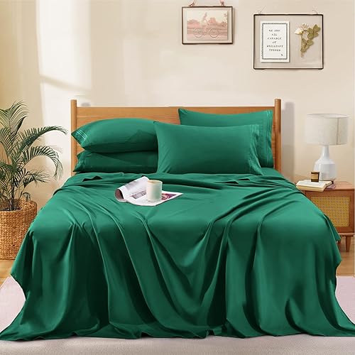 Miniatura 10 de Horbaunal Sábanas de bolsillo extra profundo, se adapta a colchones de 18 a 24 pulgadas de profundidad, juego de sábanas de microfibra de 6 piezas