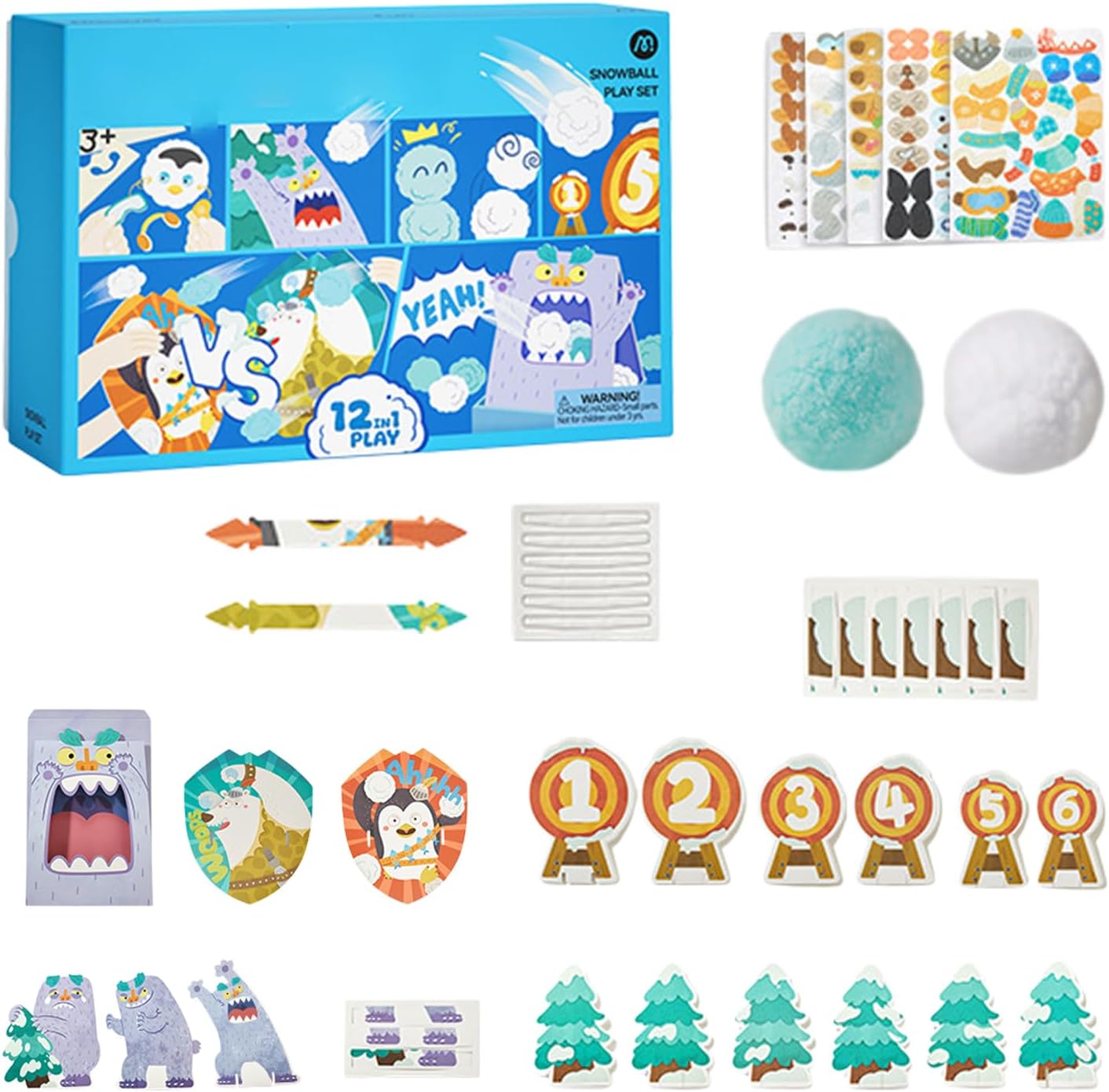 Snow Ball Throwing Game - Children's Winter Toy Kit, Smooth Outdoor Play Equipment, Long Lasting Interactive Fun Application | Multipurpose Home Backyard Family Gatherings Winter Activity Play Set