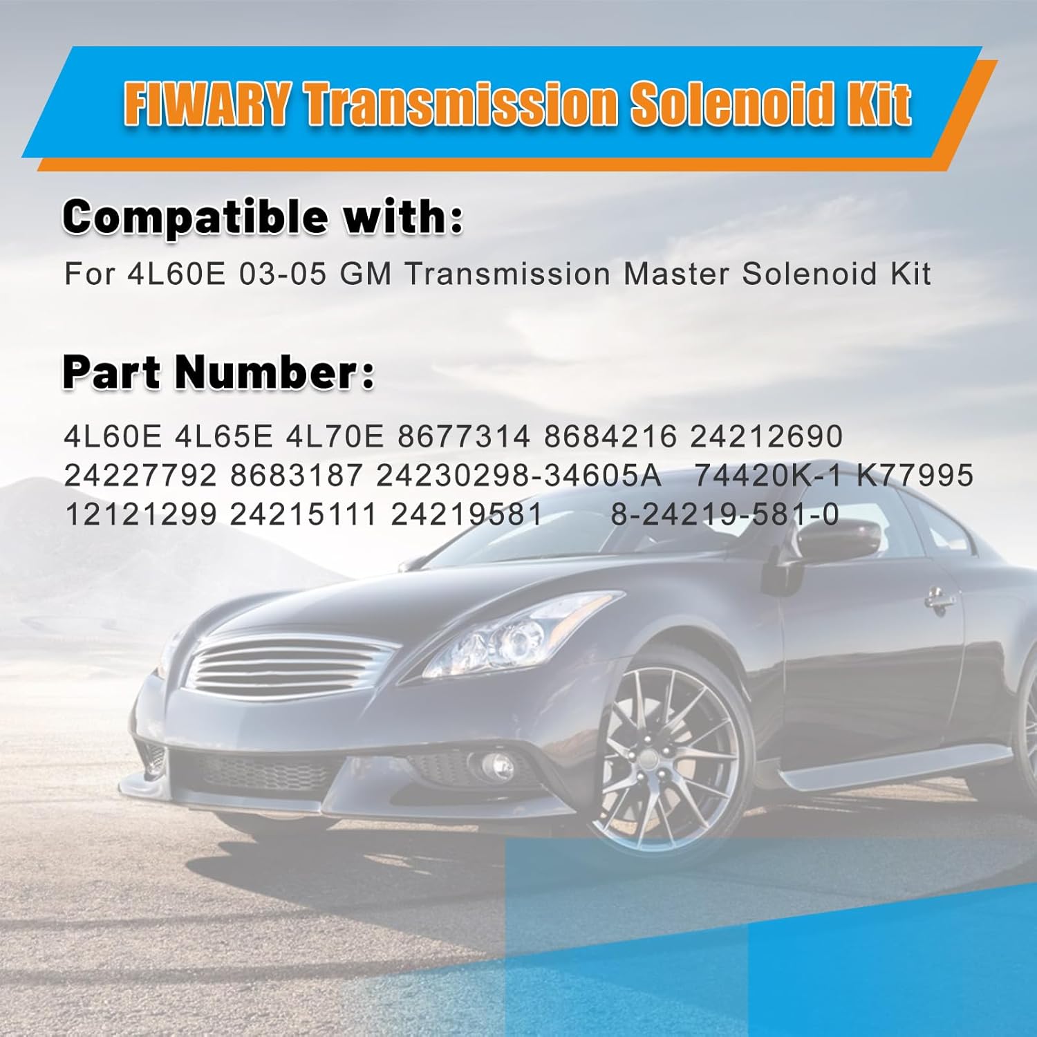 4L60E Transmission Master Solenoid Kit for 2003-2005 GM Chevrolet with EPC Shift TCC PWM Harness Direct Replacement