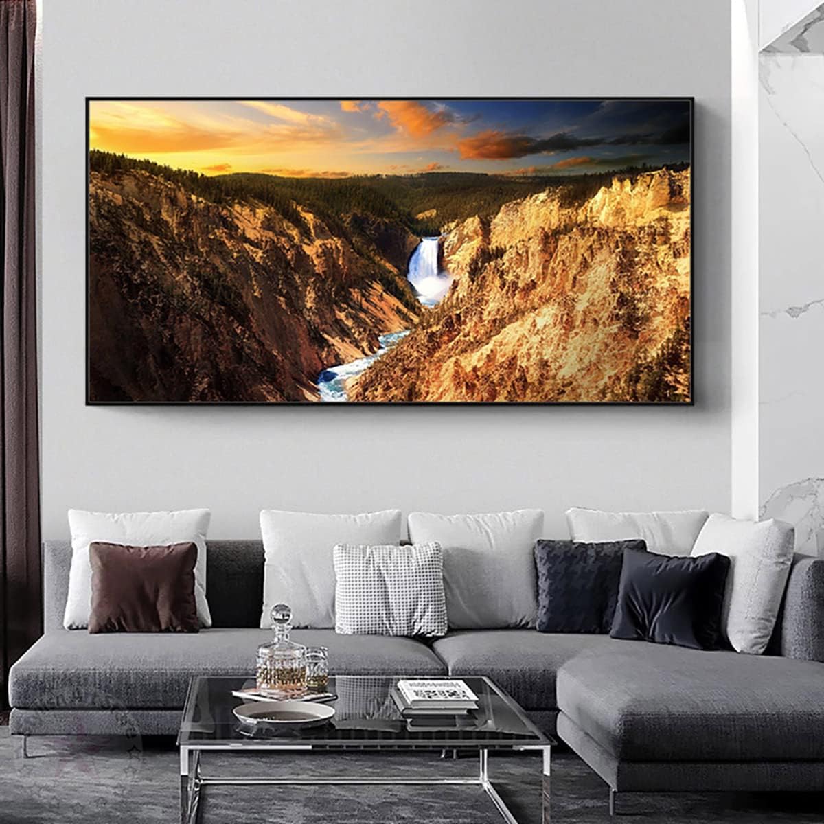 Instarry DIY 5D Diamond Painting Full Drill Valley River Rhinestones Embroidery Modern Home Decor Art Set 31.5x15.7 inch