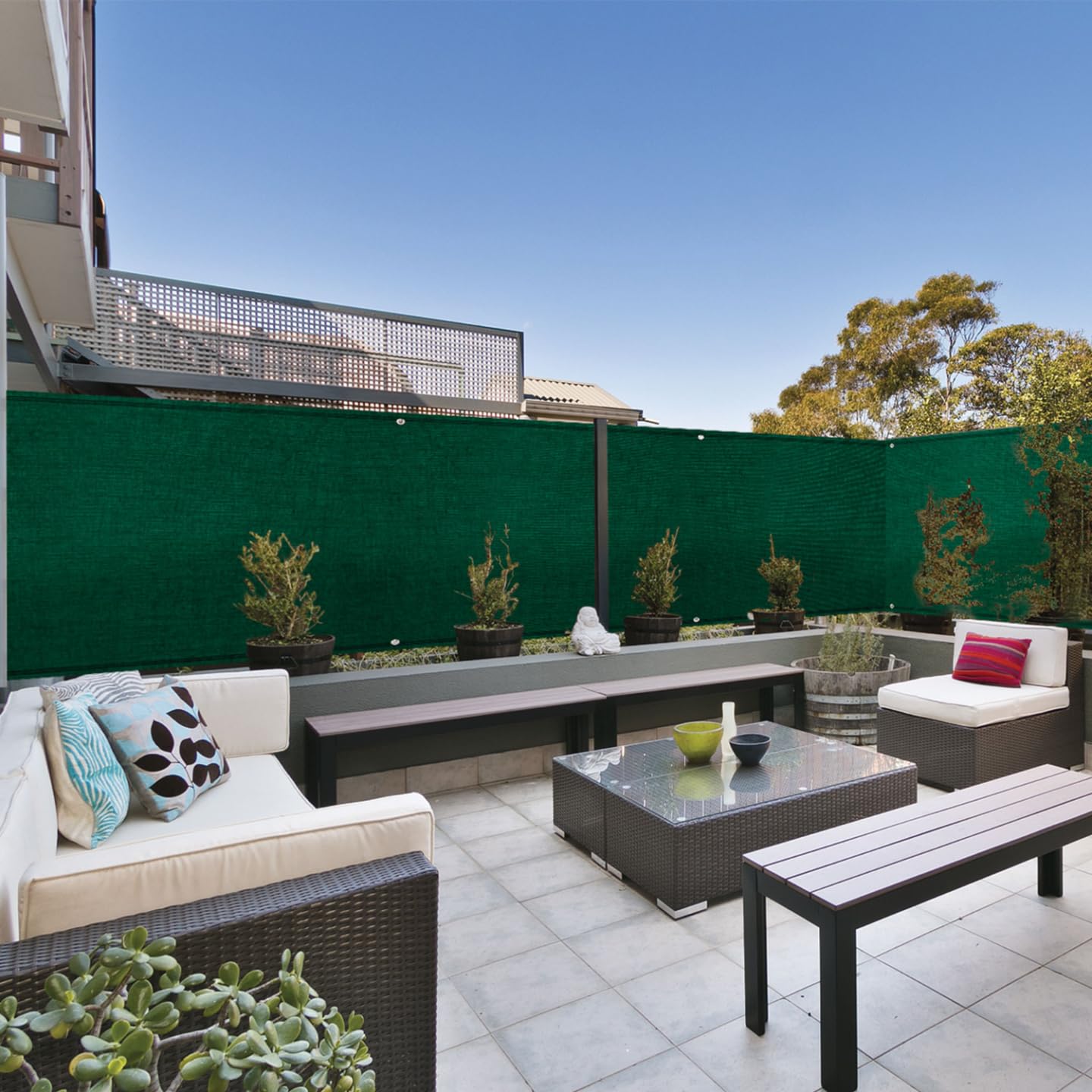 Probache - Brise Vue Haute densité 1 x 10 M Vert 300 GR/m² qualité Pro