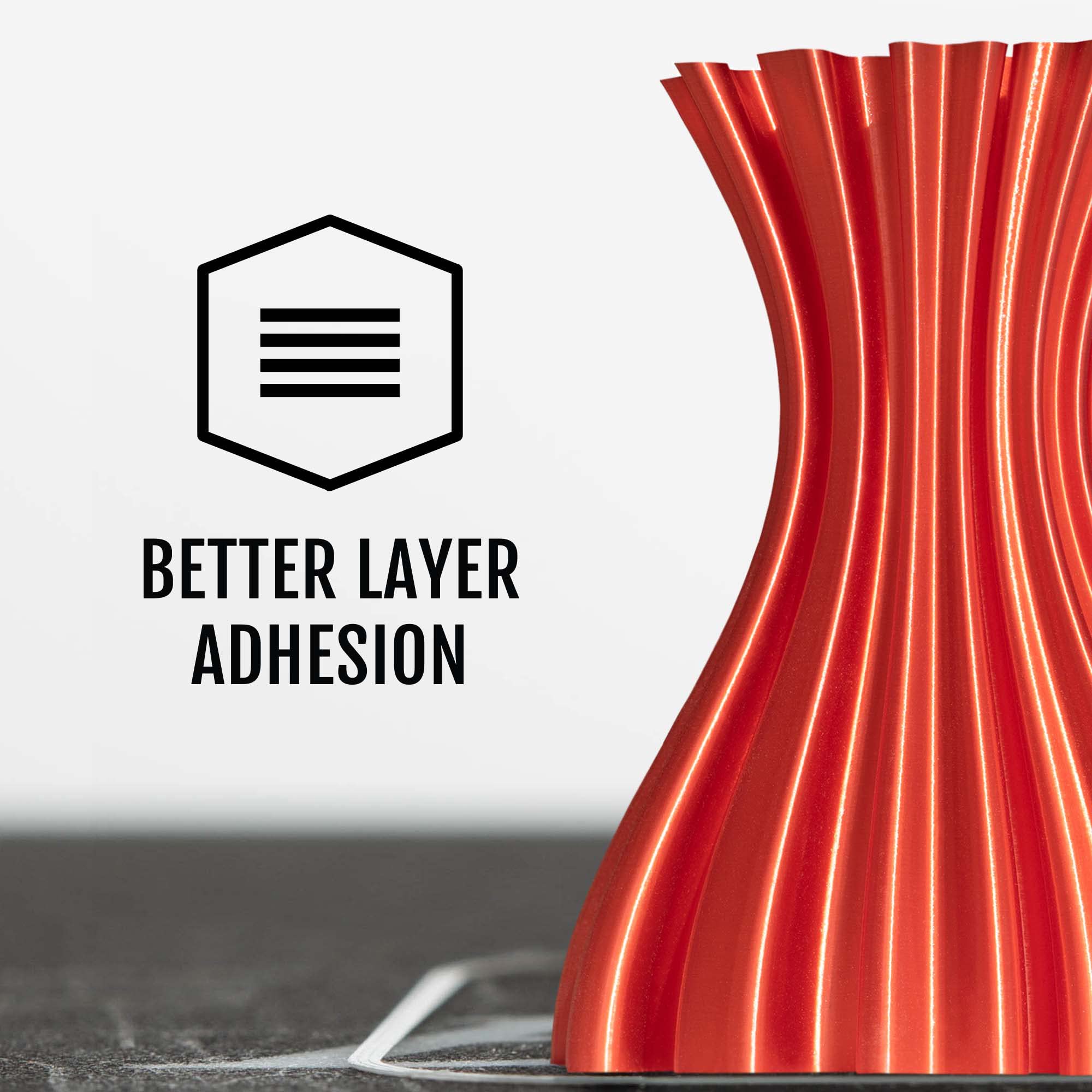 HATCHBOX Filamento para impresora 3D PLA con acabado metálico, precisión dimensional +/- 0,03 mm, carrete de 1 kg, 1,75 mm, rojo