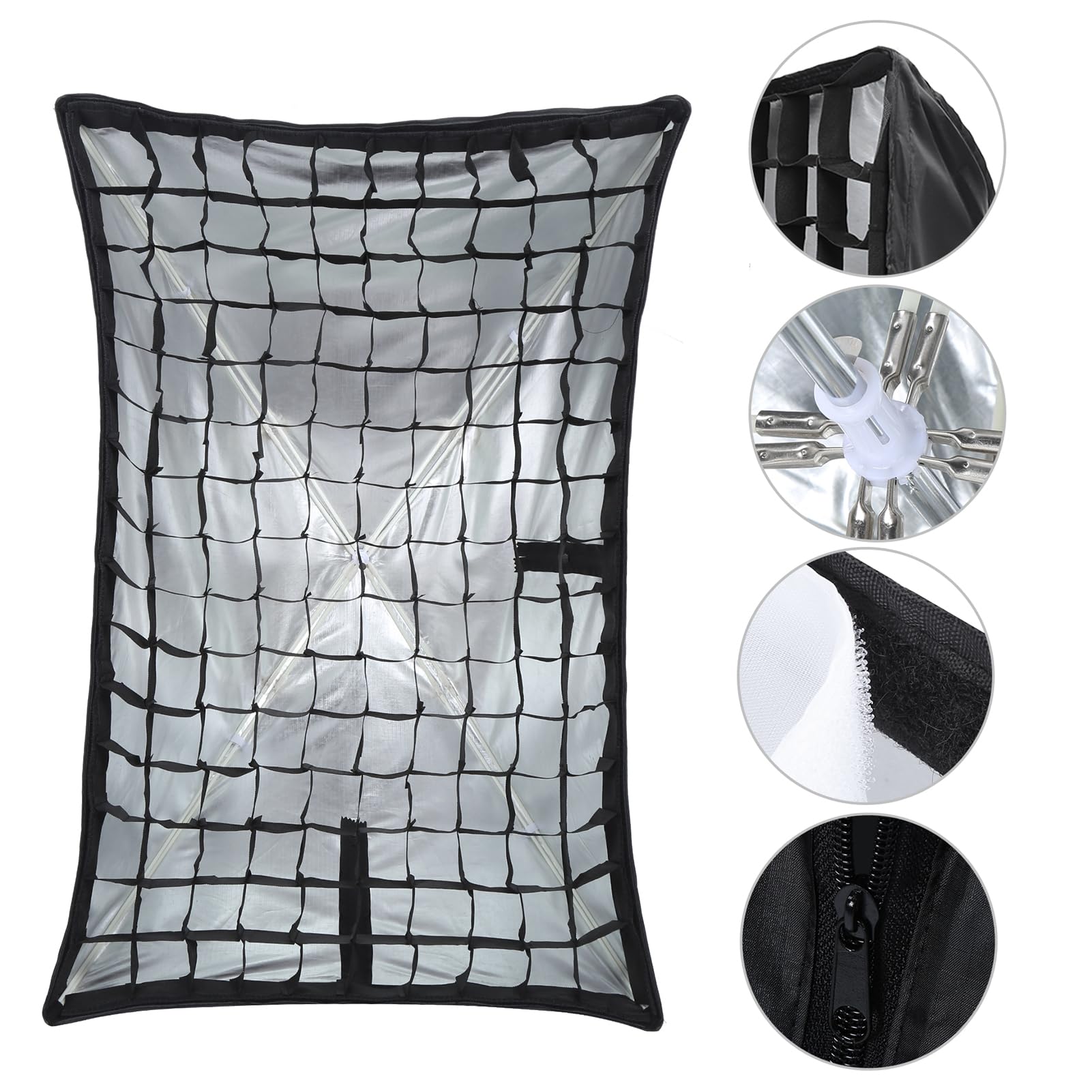 T Opiky Dyfuzor Softbox, 60 X 90 Cm Nylonowy Parasol Prostokątny Softbox z siatką miękką tkaniną Studio na Zewnątrz Sprzęt Fotograficzny, do Oświetlenia Wideo/Wyłączania Kamery