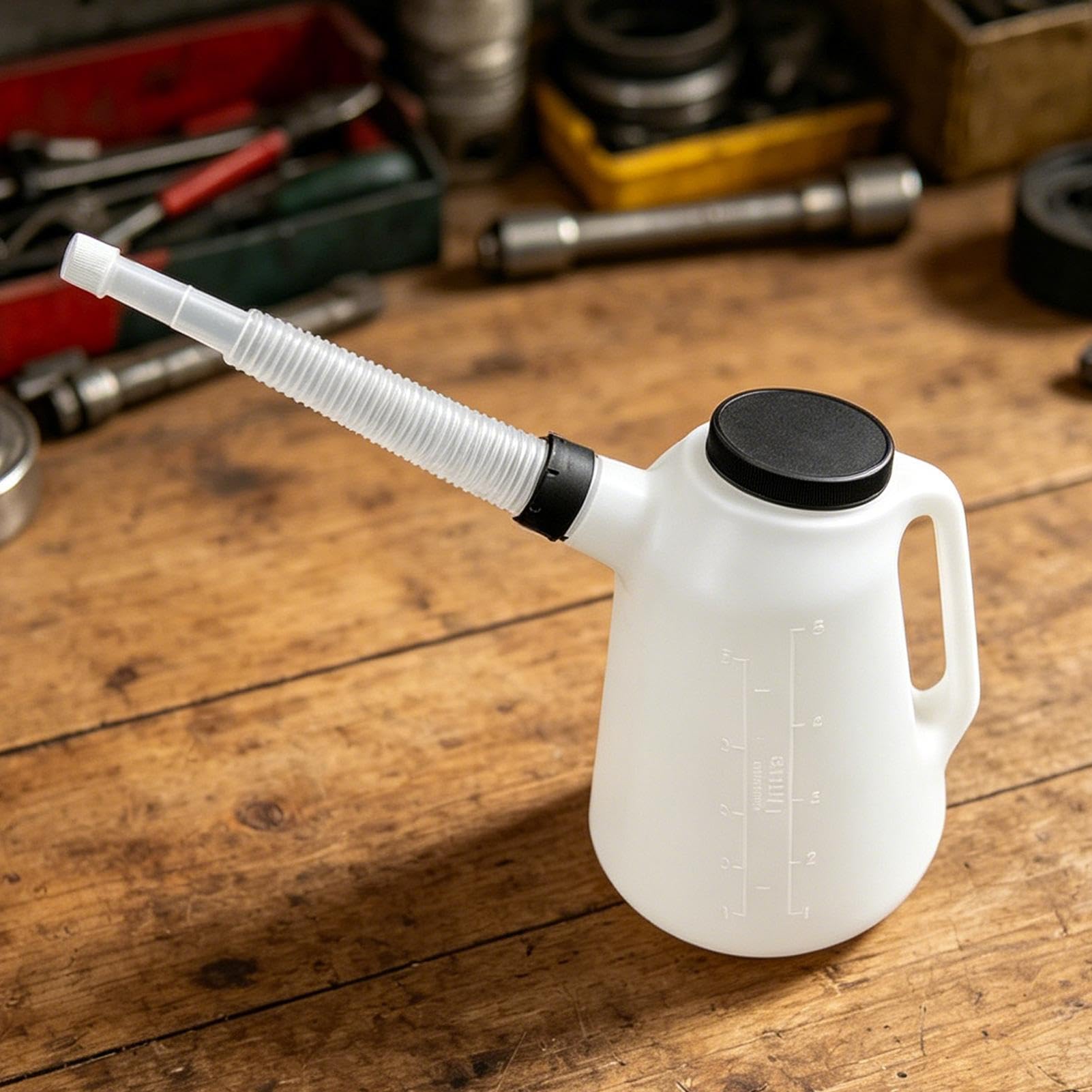 Bidon À Huile,Contenant De Vidange De Fluides De 5 Litres Avec Bec Verseur Et Couvercle,Conteneur Gradué pour Mesure d'Huile Moteur | pour Vidange Moteur de Voiture et Machine Cuisine
