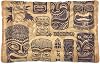 Oyihfvs Retro Aloha Tiki Icons Set Dog Pet Soft Bed Mat Comfortable Mattress, Non-Slip Washable for Puppy Cat Kennel Rectangle Blanket Sleeping Pad 36x24 inch