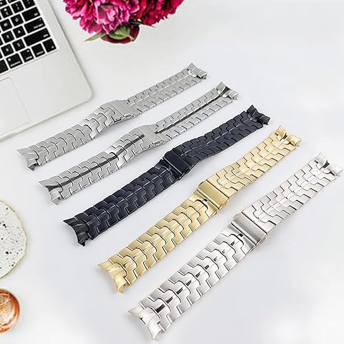 Miniatura 8 de Miimall Correa de acero inoxidable para Samsung Galaxy Watch 64 Classic de 1.850 in 1.693 in 1.811 in 1.654 in, sin hueco, elegante reloj de