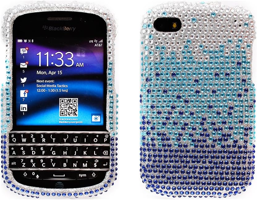BlackBerry Q10 Blue Waterfall Full Rhinestone