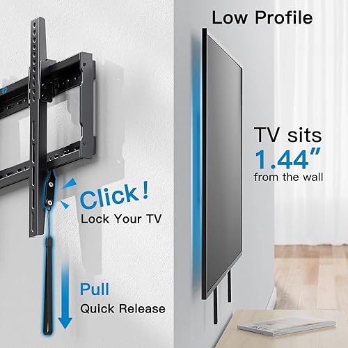 Miniatura 6 de Pipishell Soporte de pared para TV inclinable con certificación UL, perfil bajo para la mayoría de televisores curvos planos de plasma LED LCD OLED