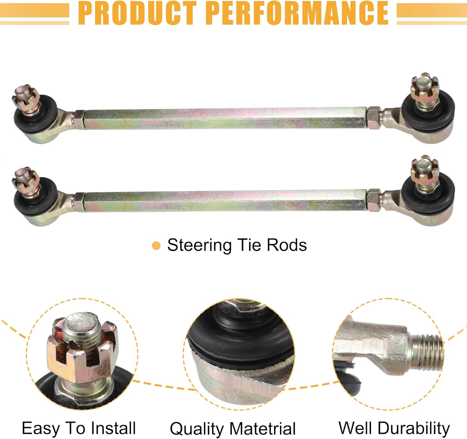 ACROPIX 20cm 7.87" Steering Tie Rod End Tie Rod Link Fit for 50cc 70cc 90cc 110cc 125cc 150cc ATV Quad Four Wheeler with Ball Joint Accessories - Pack of 2