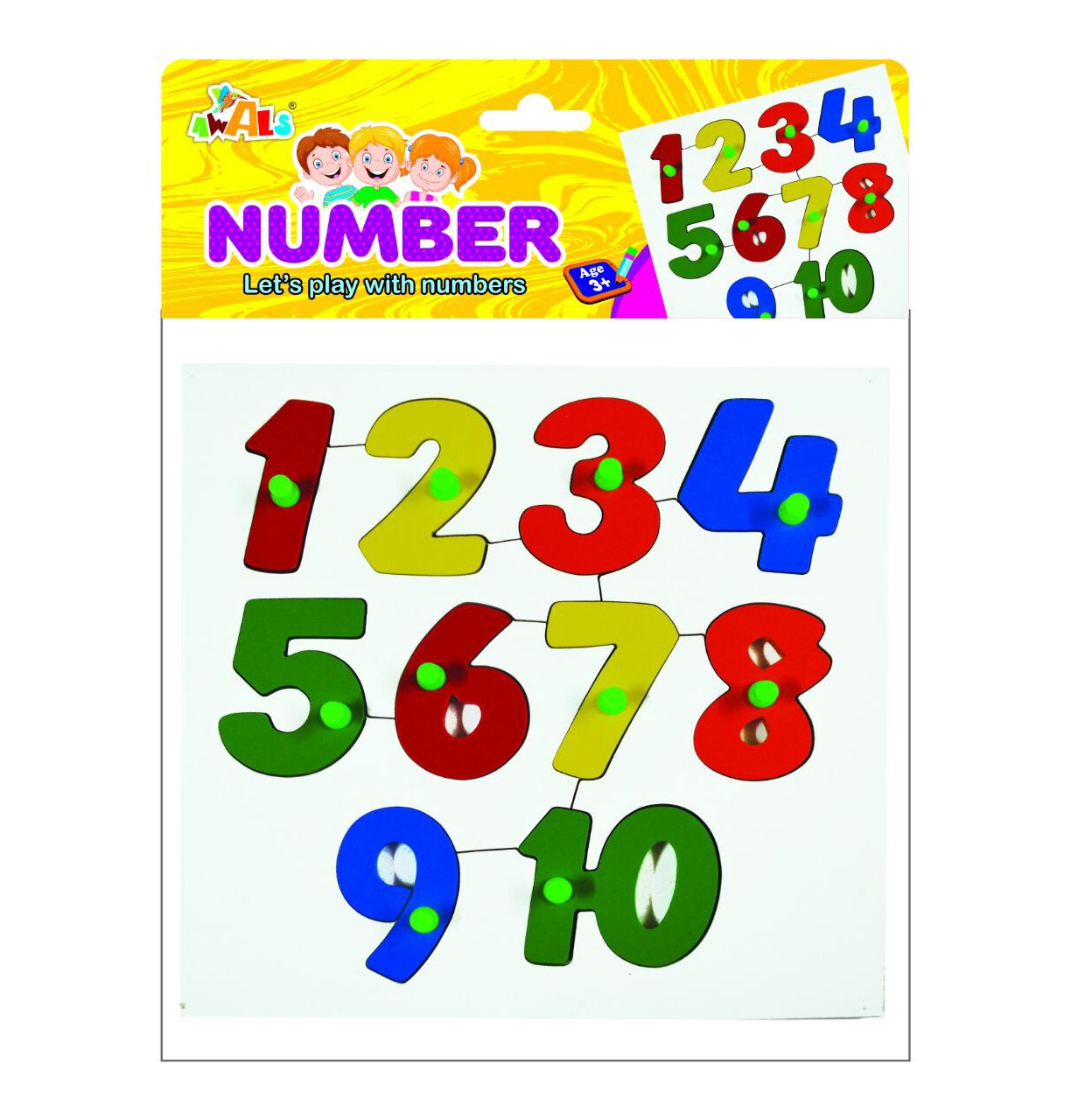 Learn Numbers Counting Preschool Knob Puzzle 1 To 10
