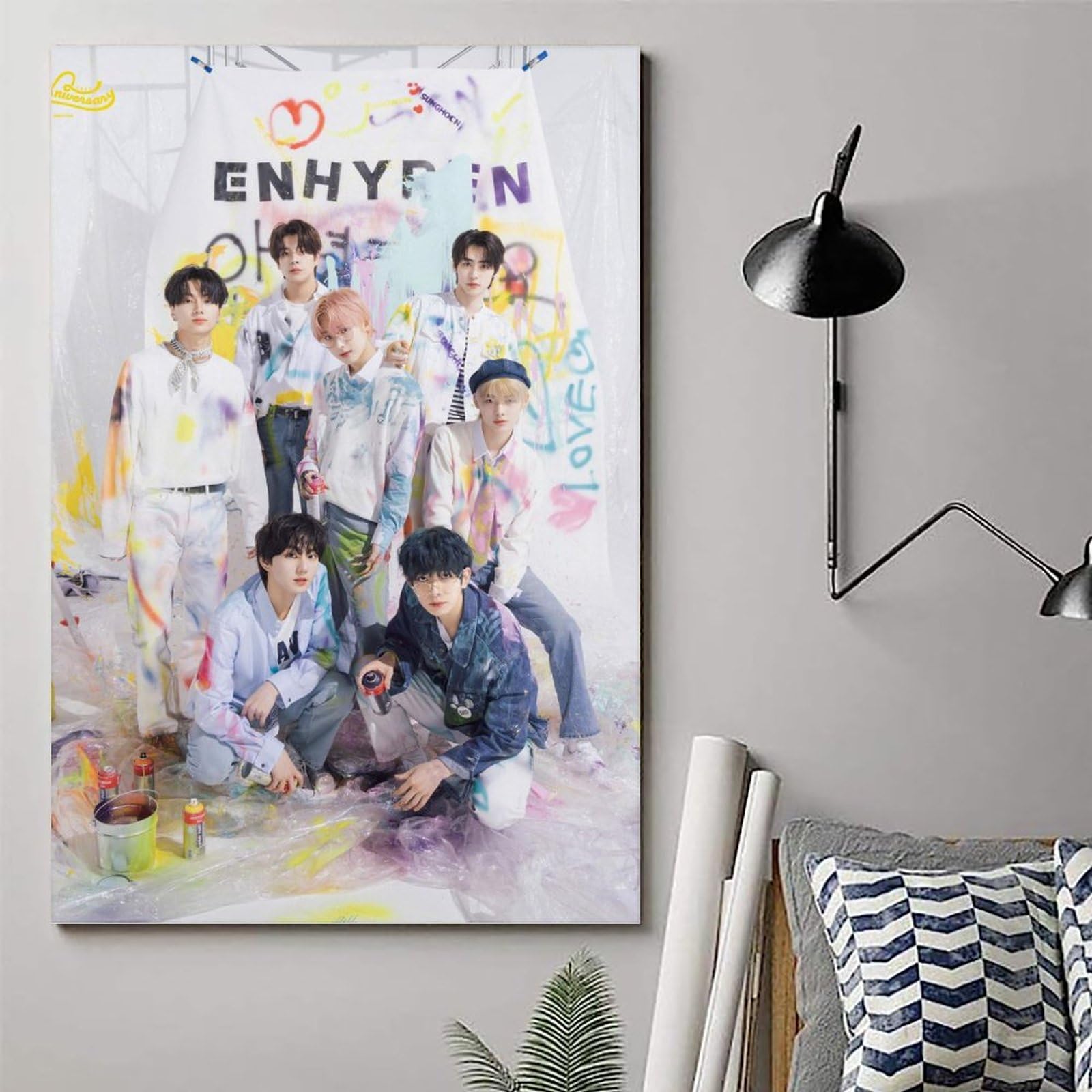 ICHU Jay Enhypen – Poster Décoratif Sur Toile Noir Et Blanc, Affiche Murale Et Image D'art Moderne Pour Chambre à Coucher, 50 X 75 Cm