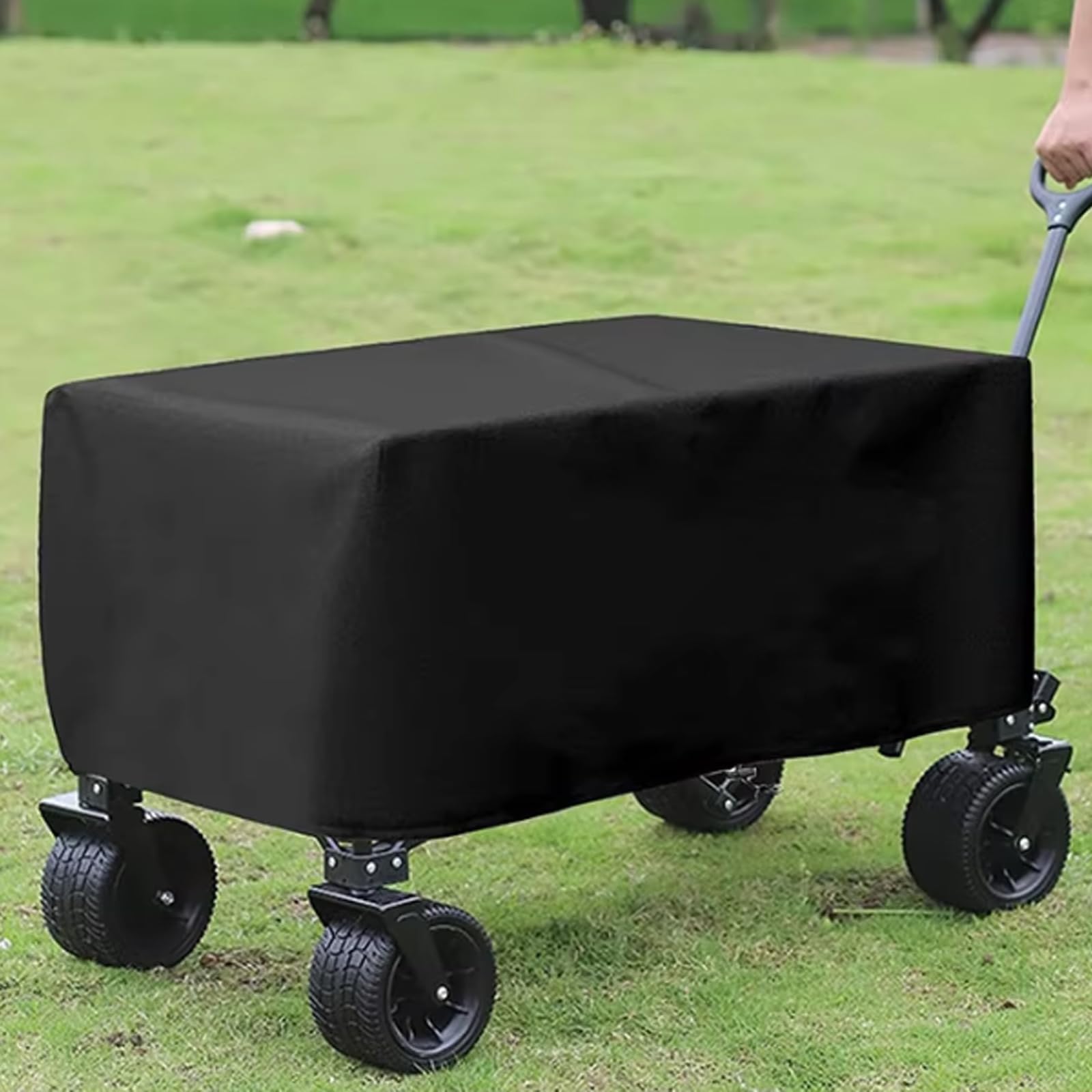 Folding Garden Trolley Cover, Durable Beach Camping Wagon Cover Waterproof Dustproof UV Resistant, Portable Trolley Cover for Garden Wagon Cart (96x65x30cm)