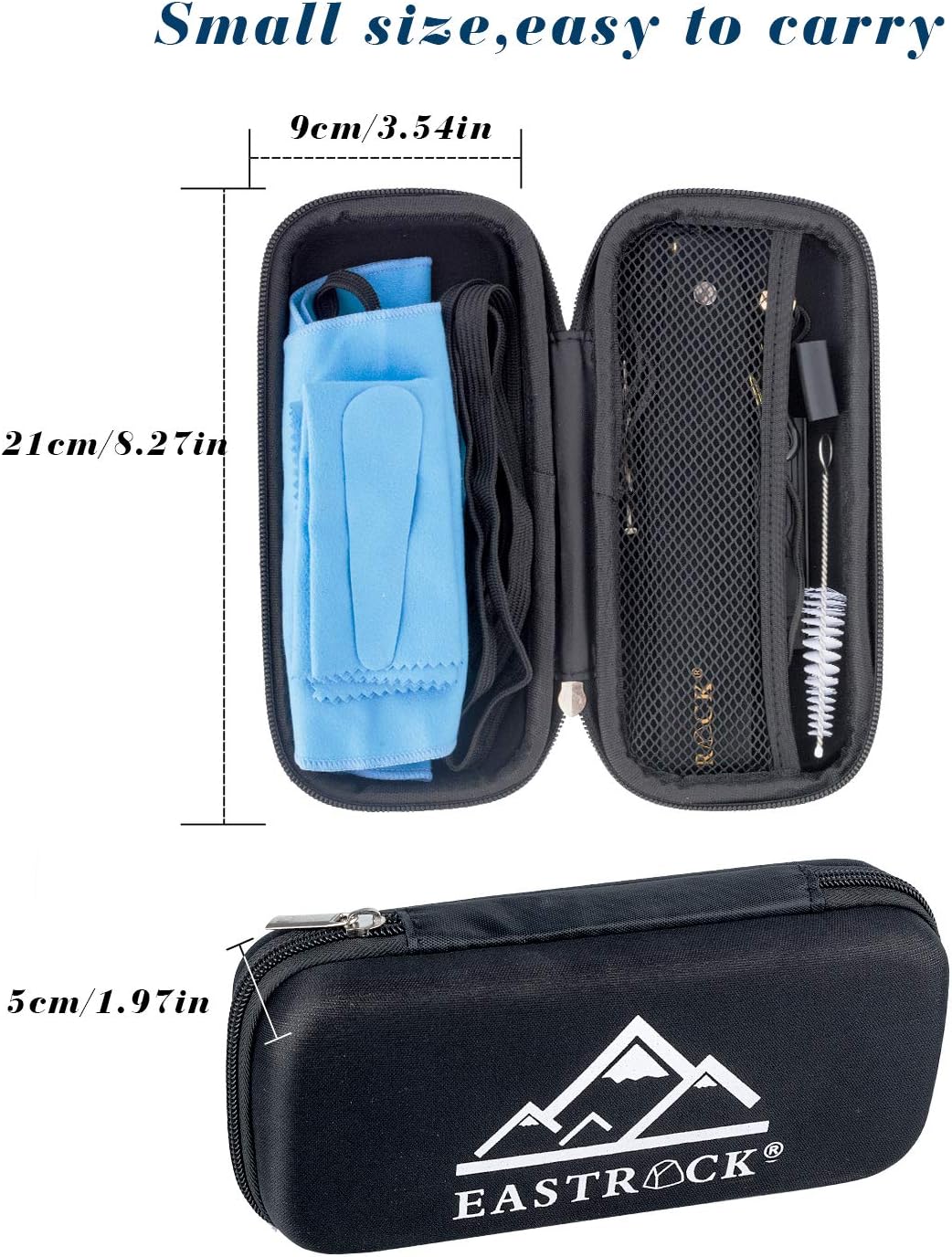 EASTROCK Saxophone Cleaning Kit with EVA Case for Alto Tenor Sax Clarinet Flute and other Wind & Woodwind Struments,Including Sax Cleaning Swab(4pcs),Mouthpiece Brush,Neck Strap : Musical Instruments