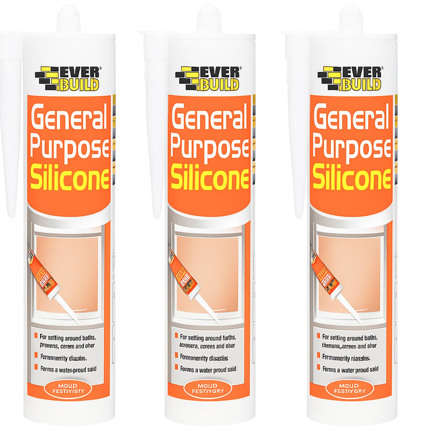 General Purpose Silicone C3 White 280ml – Pack of 3 – Waterproof Sealant for Bathrooms, Kitchens, Windows & Doors – Flexible, Durable & Mold Resistant
