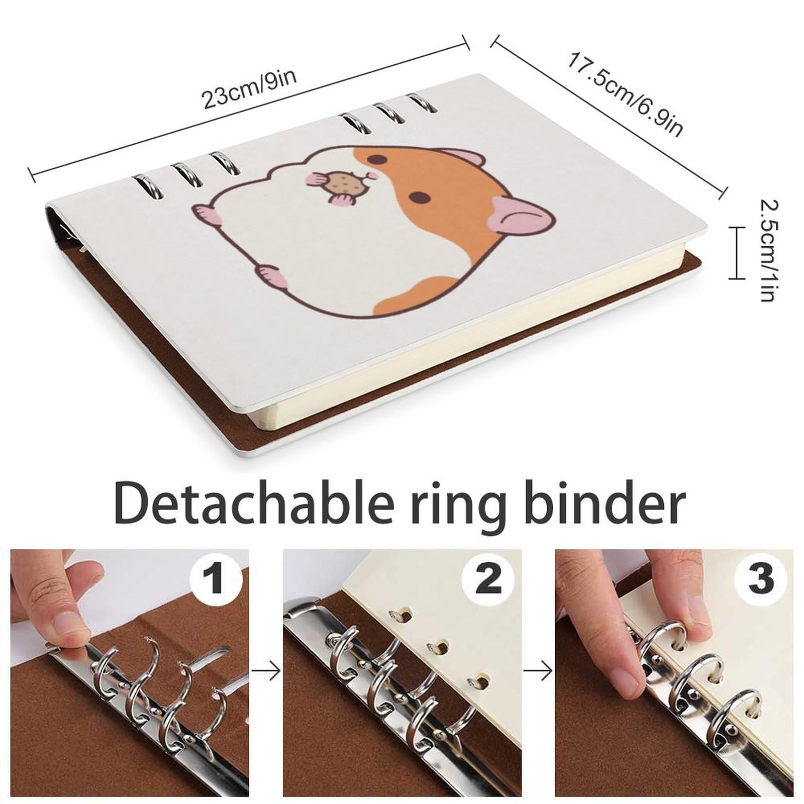 Amazon | ノート システム手帳 かわいい ハムスター PU レザー