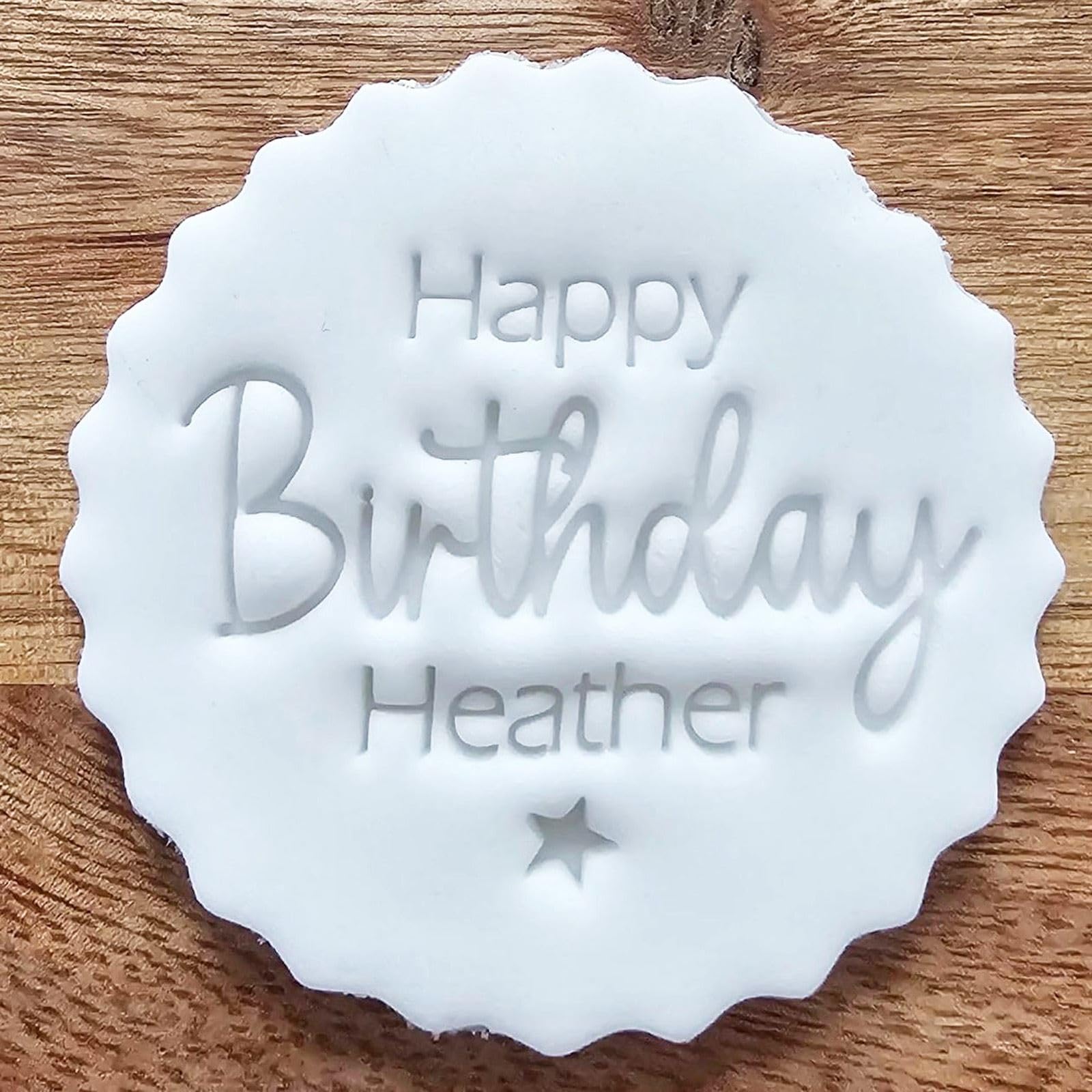 Luck And Luck Clear Personalised Birthday Embosser | Cupcake Fondant Cookie Biscuit Stamp Icing