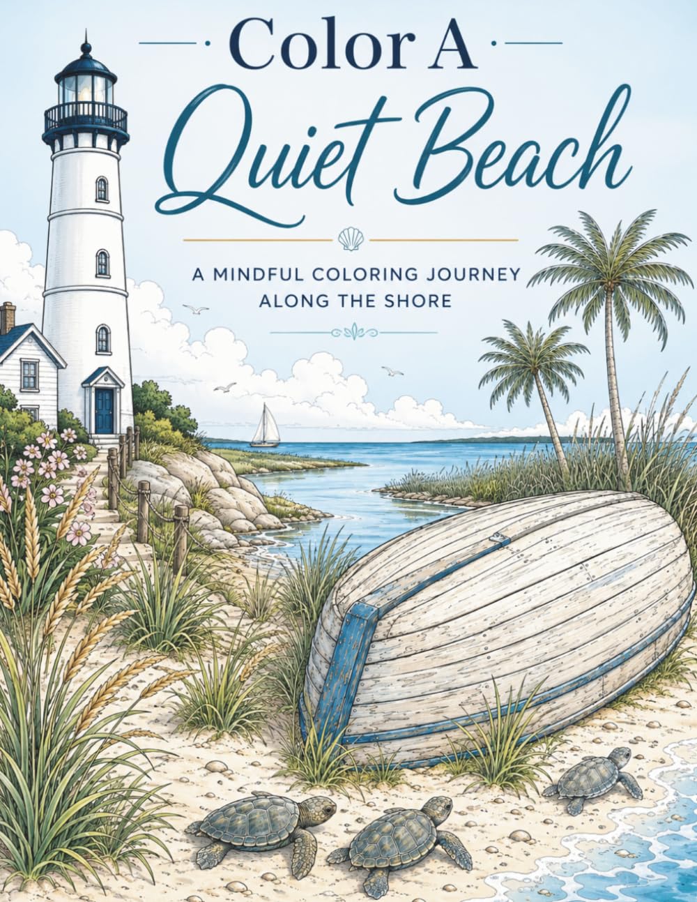 Color A Quiet Beach: A Mindful Coloring Journey Along The Shore (The Quiet Coloring Series - Color in Nature for Relaxation)