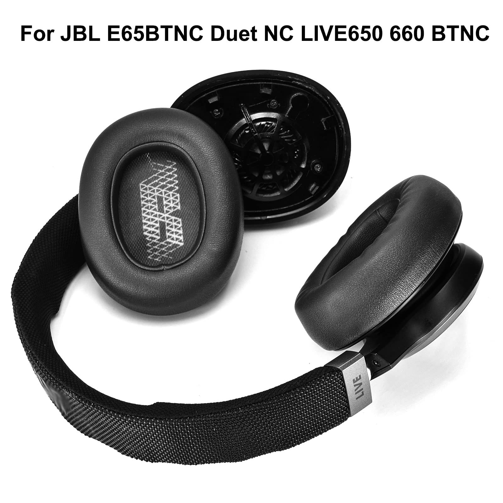 Earpads Replacement Earpads Ear Pads Ear Cushion Cover Compatible for JBL E65 E65BTNC / Duet NC / LIVE650 BTNC LIVE660 BTNC Headset