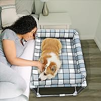 Vista 1 de Bedside Cosleeper Pet Dog Bed - Dog Beds with Pillow Extension Attached to Human Bed Height Raised Pet Window Perch (34'' x 26'' x 20'')