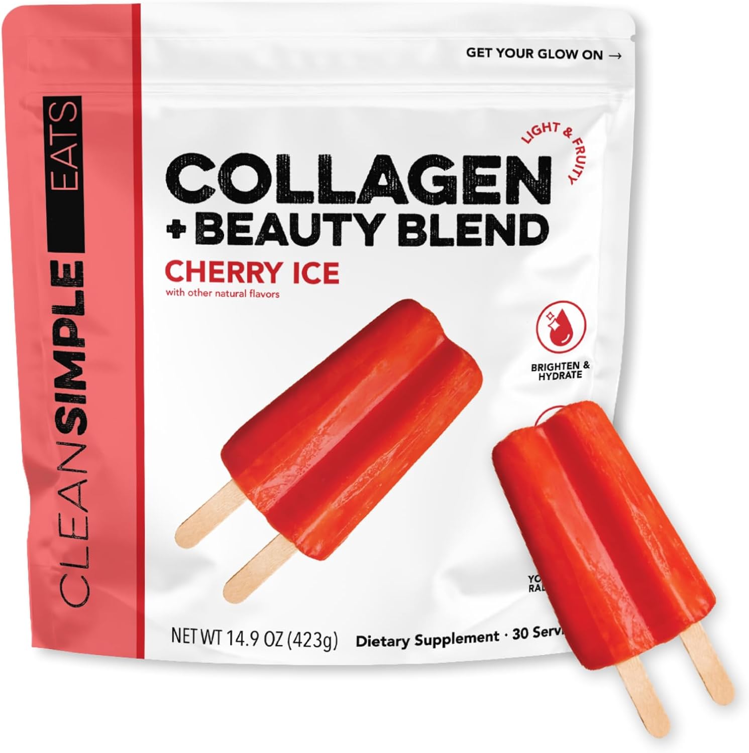 Clean Simple Eats Collagen Powder + Beauty Blend, Cherry Ice Flavor, Hydrolyzed Collagen Peptides from Grass Fed Bovine & Chicken, Hyaluronic Acid for Hair, Skin, Nail & Joint Support, 30 Servings Clean Simple Eats Collagen Powder + Beauty Blend, Cherry Ice Flavor, Hydrolyzed Collagen Peptides from Grass Fed Bovine & Chicken, Hyaluronic Acid for Hair, Skin, Nail & Joint Support, 30 Servings