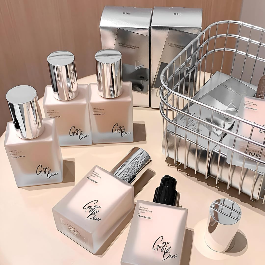 Gege Bear Soft Liquid Foundation | Nourishing Shea Butter Blend | Flawless Blending | Long-Wearing Coverage | Dewy Glow Finish | Ultra-Lightweight Serum Formula | Hydrating Base Makeup | Anti-Aging Moisturizer Base Makeup | Perfect Skin-Tone Match Colors for Women (03#Ivory, 30ml)