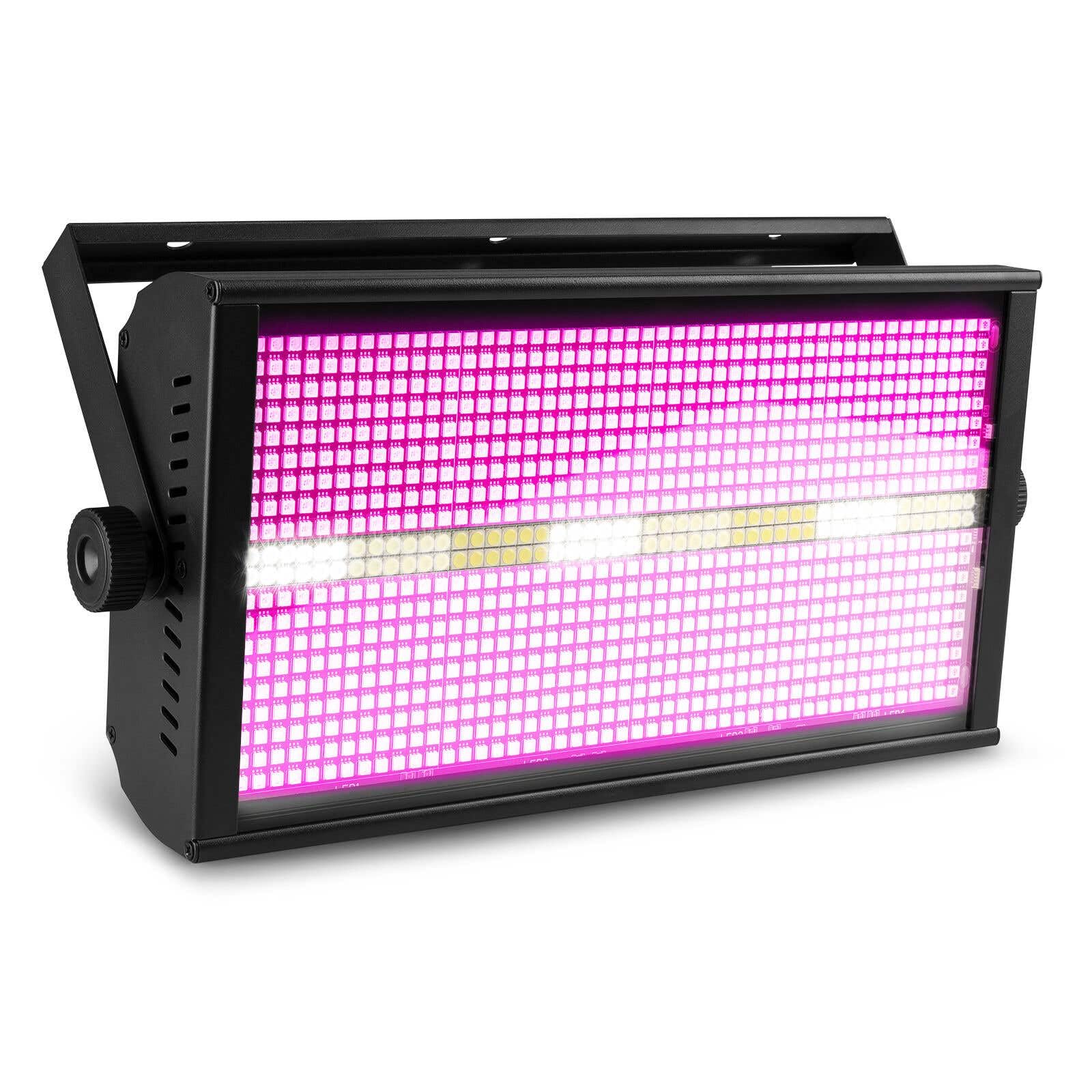 BeamZ BS960 - Stroboscopio LED SMD RGBW - Combo Strobe e illuminazione d'atmosfera, Blinder, Wash, 16 segmenti controllabili, DMX, modalità Auto, alimentazione Daisy Chain, ideale per spettacoli e