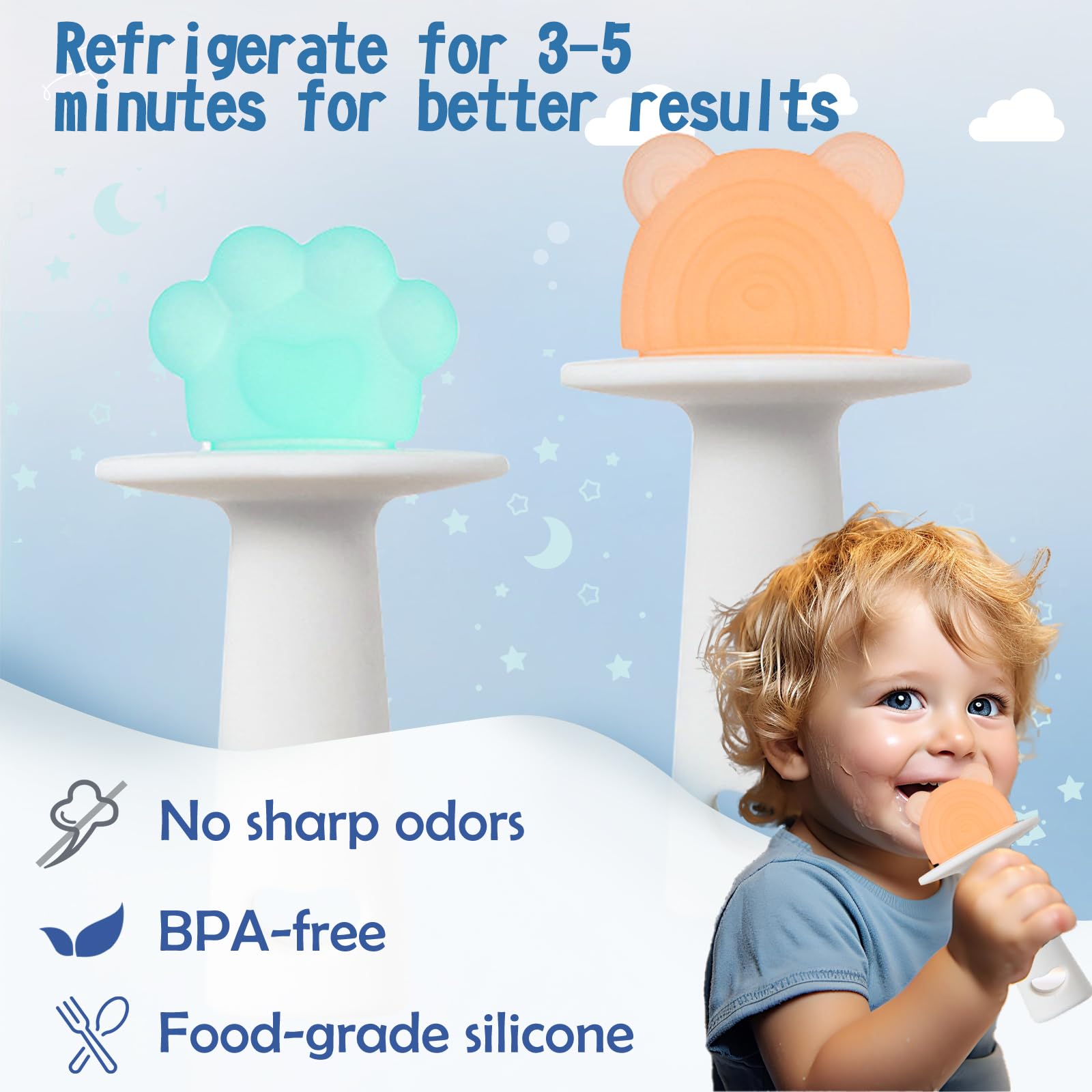 OKOKN 3 Pezzi Giochi Dentizione Neonato, Massaggia Gengive Neonati Anello per la Dentizione del Bambini, Massaggiagengive Senza BPA per neonati di età superiore ai 0 3 6 12 mesi spazzolino neonato